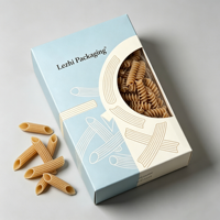 Boîte d'emballage alimentaire personnalisée à bas prix avec logo, pour pâtes italiennes, avec fenêtre en PVC, boîte d'emballage alimentaire pour spaghetti
