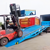 Niveleur de quai mobile, pont d'accès pour chariot élévateur, rampe de chargement et de déchargement, plateforme conteneurisée en acier au manganèse, hydraulique manuel