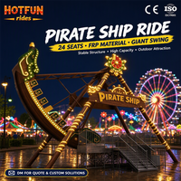 Bateau pirate de fête foraine à 24 places en fibre de verre, équipement de parc d'attractions extérieur, directement de l'usine