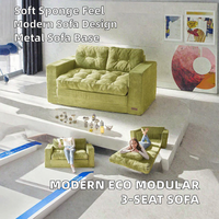 Olivgrünes Cord-Schlafsofa, faltbare Bodenliege, getuftete Couch für das Wohnzimmer, Großhandel ab Werk