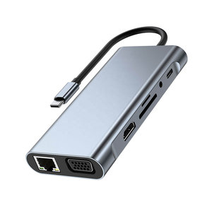 SYONG 11-in-1 HDMI 4K RJ45 VGA USB3.0オーディオ SD TF PD イーサネットドック USB3.0 <span class=keywords><strong>USB</strong></span> C ハブ ドッキングステーション (コンピューター用) 在庫あり - Product Image 1