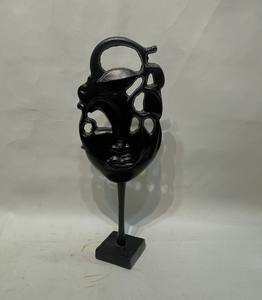 Escultura abstracta moderna de rostro en aluminio con un diseño facial único de forma abierta, precio al por mayor - Product Image 3