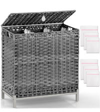 <span class=keywords><strong>Panier</strong></span> <span class=keywords><strong>à</strong></span> <span class=keywords><strong>linge</strong></span> tissé <span class=keywords><strong>à</strong></span> la main JY 112L en PP avec <span class=keywords><strong>pieds</strong></span> surélevés en métal, <span class=keywords><strong>panier</strong></span> <span class=keywords><strong>à</strong></span> <span class=keywords><strong>linge</strong></span> avec 2 sacs intérieurs amovibles - Product Image 2