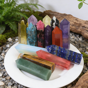Piedras Curativas de Cristal Natural al por Mayor: Varita de Cristal de Amatista, <span class=keywords><strong>Cuarzo</strong></span> Rosa Transparente y Punta de Cristal - Product Image 4