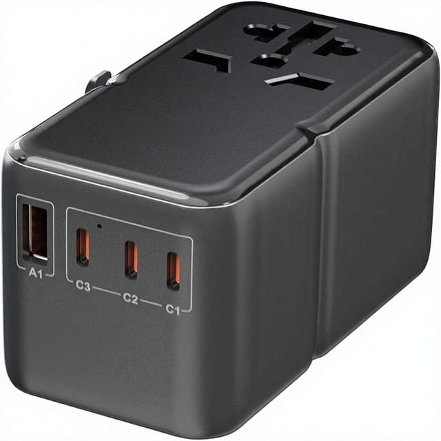 MINIX 659HS 170W PD 3.1 Universal Travel Adapter GaN III 3 USB-C 1 USB-A Ports 250V Input Compatible US/UK/EU/AU Laptops/Tablets