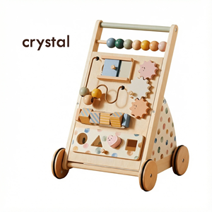 Centro Attività Montessori in Legno con Carrello e Giocattoli per Bambini, Velocità Regolabile, con Cristalli - Product Image 1