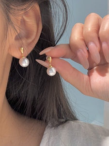 UM Jewelry 925 Sliver Wholesale Natural Pearl Fashionable Versatile Earrings For Unisex/Men/Women Daily Gift - Product Image 5