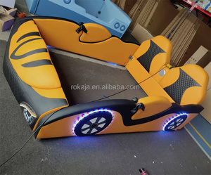 Hot Selling Car-shaped Kid <strong>Bed</strong> Luxury Leather <strong>Cool</strong> Cartoon <strong>Bed</strong> Home Bedroom Double Soft Children's <strong>Bed</strong> With Storage Space - Product Image 2