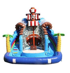 Vente en gros de jeux de pirates géants château gonflable à rebond combo toboggan château tropical cocotier avec toboggan - Product Image 5