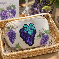 Patch brodé de sequins en forme de raisin, thermocollant, applique fruit pour décoration DIY de vêtements, sacs et chapeaux
