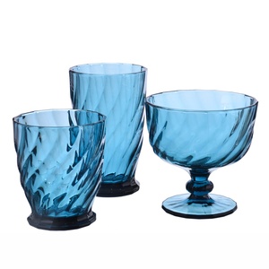 Custom Vintage Multi Colored <strong>Glassware</strong> Embossed <strong>Original</strong> Color Blue Champagne Glass Goblet Red Wine Glasses - Product Image 4