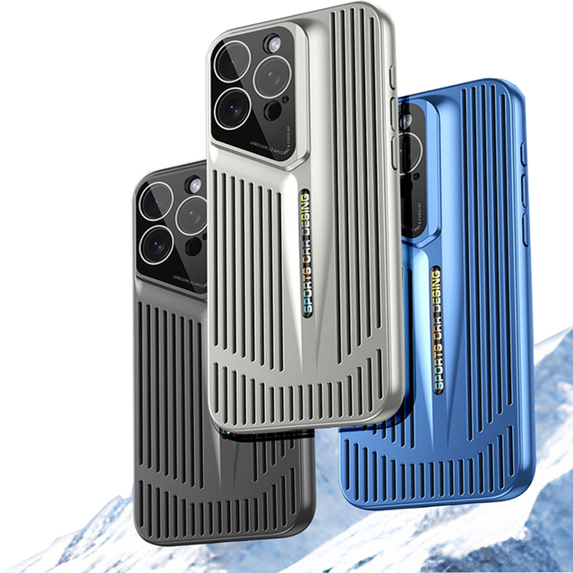New Arrival Cooling Heat Glass Lens Protection Dissipation Plating Phone Case for iPhone 16 15 14 13 12 for Galaxy S23 S24