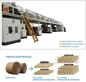 Automatic double wall 3 5 7 layer corrugated box cardboard carton paperboard corrugated cardboard production line