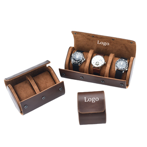 Laihe handmade hộp đồng hồ 1 <span class=keywords><strong>2</strong></span> <span class=keywords><strong>3</strong></span> khe cắm sang trọng bán buôn biểu tượng tùy chỉnh dập nổi duy nhất PU da trường hợp đồng hồ du lịch xem CuộN - Product Image 1