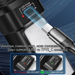 Lampe torche LED portable rechargeable à l'énergie solaire, avec charge USB, pour situations d'urgence et camping, alimentée par batterie - Product Image 3