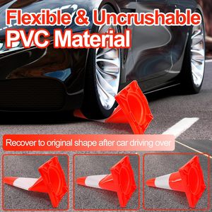 CITICITY Paquete de 6 Conos de Tráfico de 18 Pulgadas, Conos de Estacionamiento con Peso, Conos de Seguridad Naranja con Collares Reflectantes para Control de Tráfico y Control de Multitudes - Product Image 3