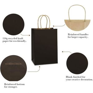Gifts Kraft Paper <b>Bags</b> Small Shopping Party <b>Bags</b> with Handles Bulks Eco-friendly Durable Eco-Friendly Reusable Paper <b>Bags</b> - Product Image 4