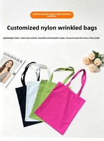 Tas Tote Nylon Warna Solid, Tas Selempang Tali Serut Modis, Grosir Pabrik untuk Wanita