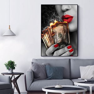 Art mural en aluminium « <span class=keywords><strong>L</strong></span>èvres rouges brûlant d'<span class=keywords><strong>argent</strong></span> », style Art déco Pop, pour la décoration intérieure <span class=keywords><strong>de</strong></span> bars, salons, bureaux, hôtels et salles <span class=keywords><strong>de</strong></span> séjour - Product Image 3