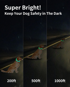 <span class=keywords><strong>Collar</strong></span> impermeable recargable para perro, <span class=keywords><strong>collar</strong></span> elegante de lujo para mascotas con iluminación para caminar de noche, collares de perro iluminados de seguridad - Product Image 4