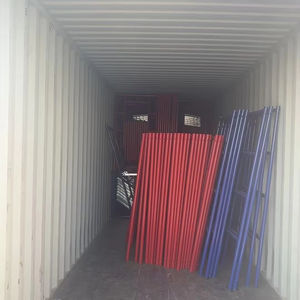 Système d'échafaudage en acier galvanisé à cadre en H avec échelle traversante, plateforme d'échafaudage robuste pour la construction et le soutien de bâtiments - Product Image 5