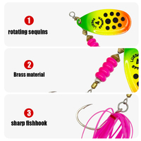 Leurre de pêche multicolore en forme de cuillère, appâts artificiels durs avec hameçon, leurres de traîne pour la pêche au bar et à la truite en mer