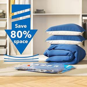 Sacs de rangement sous vide avec pompe manuelle pour les voyages - Matériel PE, design pliable, emballage de compression multifonctionnel pour les couvertures et les vêtements - Product Image 5