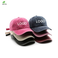 Cappellini da Baseball Wins Flying a 6 Pannelli, Non Strutturati, in Cotone Lavato, Stile Vintage, con Logo Personalizzato Ricamato