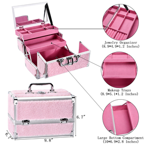 <span class=keywords><strong>Estuche</strong></span> <span class=keywords><strong>de</strong></span> Maquillaje Portátil <span class=keywords><strong>de</strong></span> Aluminio, Caja <span class=keywords><strong>de</strong></span> Almacenamiento <span class=keywords><strong>de</strong></span> Cosméticos <span class=keywords><strong>de</strong></span> Viaje con Espejo <span class=keywords><strong>para</strong></span> <span class=keywords><strong>Niñas</strong></span>, Organizador <span class=keywords><strong>de</strong></span> Joyería, Manualidades y Artículos <span class=keywords><strong>de</strong></span> <span class=keywords><strong>Uñas</strong></span> - Product Image 3