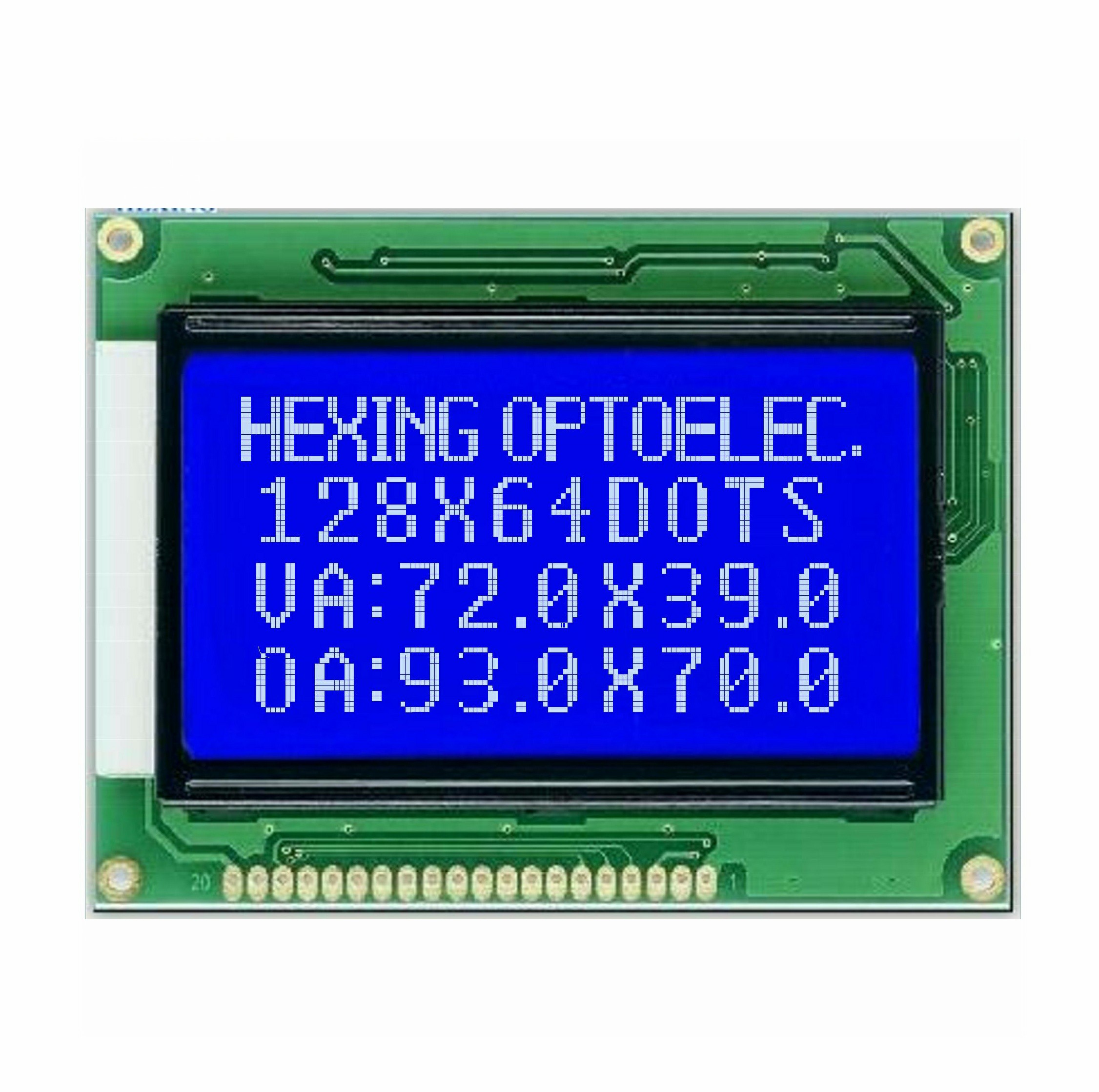 12864 Character LCD Module with NT7107C Driver, 128x64 Monochrome