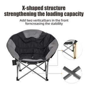HOMFUL 야외용 초경량 와이드 접이식 의자 (330LB 하중 지지, 오버사이즈 클럽 캠핑 의자) - Product Image 3