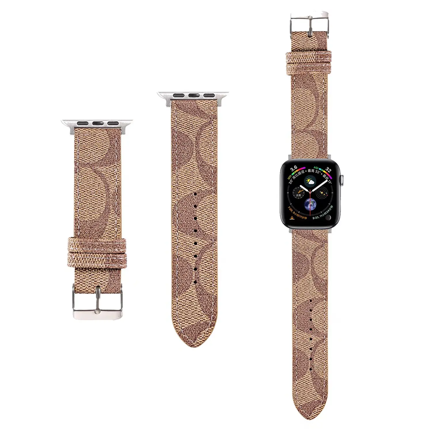 고급 고품질 애플 시계 밴드 iwatch8 7 6 5 38 42 44 41 45 49mm 디자이너 가죽 시계 스트랩 여자