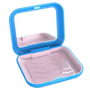 Novo Material Durável Plástico Dental Bandeja Casos Boca Guarda Proteger Casos Boca Guarda Retainer Com Espelho