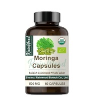 Capsules de poudre de feuille de Moringa d'extrait de feuille de Moringa biologique de marque privée
