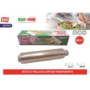 Rotolo di pellicola trasparente H.30 MT.300 per conservazione alimenti e contenitori - Product Image 1