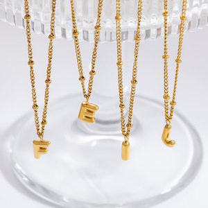 Collar de Acero Inoxidable con Letra, Colgante de Alfabeto Chapado en Oro de 18K, Joyería de Moda para Mujer, Regalo para Otoño e Invierno - Product Image 5