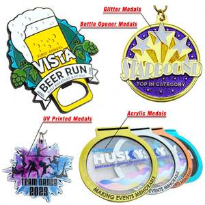 Fabrik-Spezialdesign runde Metalllogo-Silbermedaille individuelle Souvenir-Lauf-Marathon-Rennen Sport-Medaillen mit Blauband - Product Image 3