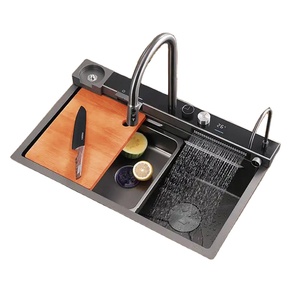 Lavello da Cucina Rettangolare OEM ODM in Acciaio Inox 304 Fatto a Mano, Stile Rustico, da Incasso, Superficie Spazzolata, con Cascata Intelligente - Product Image 1