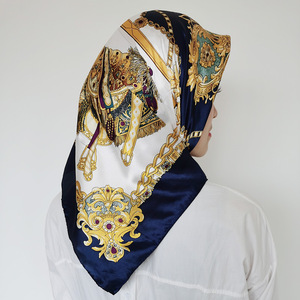 Custom High Quality <strong>Women</strong> Fashion Printed <strong>Silk</strong> Satin Square <strong>Scarf</strong> Shawl Belly Dance <strong>Silk</strong> <strong>Scarf</strong> - Product Image 5