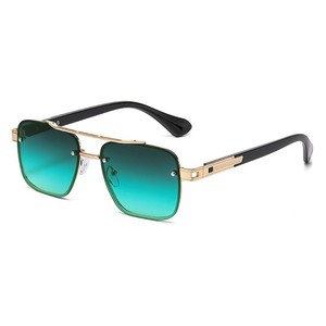 Square Sunglasses Metal <b>Frame</b> <b>Black</b> UV400 Unisex Fashion Sunshades Type 3 PC Lens Double Bridge Design - Product Image 3
