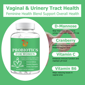Capsules Probiotiques pour Femmes D-Mannose Canneberge Vitamine C B6 Équilibre du pH Féminin Soutien Digestif Supplément Probiotique Féminin - Product Image 3