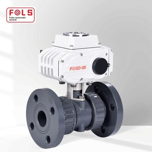 Vanne à boisseau sphérique électrique à bride en PVC-U Fless DN15-DN100 Modèle FLQ941F-10S Température de fonctionnement de -20 à 230°C - Product Image 3