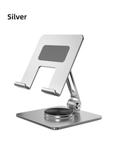 Durable Metal 360 °   Support de tablette PC de bureau en acier carbone rotatif, réglable en hauteur et en angle, support de téléphone portable