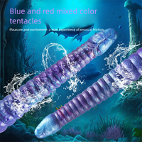 Dildo Tentacule en Silicone Liquide avec Ventouse – 3 Tailles (S, M, L) – Dégradé Bleu-Violet – Double Usage – Pour Adultes