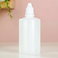 Flacon en plastique PE transparent rond tendance de 3ml, 5ml, 10ml, 15ml, 20ml, 30ml, 50ml, 100ml avec bouchon blanc pour emballage de liquides