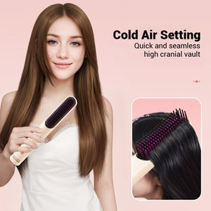 Wholesale <b>Electric</b> 2 in 1 Airflow Negative Ion Hair Straightener Styling Comb Hot <b>Cool</b> Air Hair Ionic Curling Brush - Product Image 5