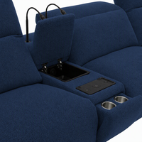 Fauteuil de cinéma inclinable électrique 2 places de designer avec console de rangement multimédia et appuie-têtes motorisés – Ensemble de canapés Premium à mouvement asservi