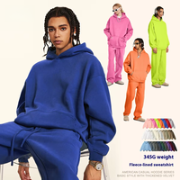 Sweat-shirt à capuche en velours épais 345G pour homme, couleur unie, décontracté, coupe ample, grande taille, idéal pour l'hiver – Nouvelle collection automne