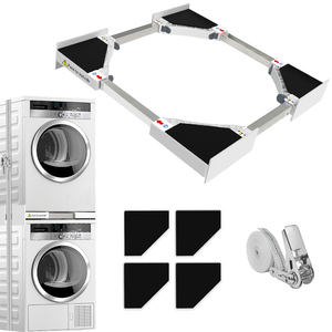 Manual Universal Washer Dryer <b>Stacking</b> Kit with Pull-Out Sliding <b>Shelf</b> and Adjustable Stackable Design - Product Image 1