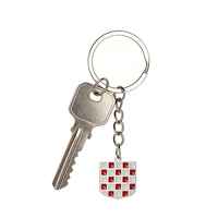 Porte-clés plaqué or 18 carats en acier inoxydable, motif drapeau et carte de la Croatie, emblème HOS pour la maison, prêt à l'emploi